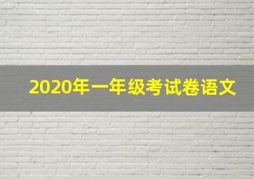 2020年一年级考试卷语文