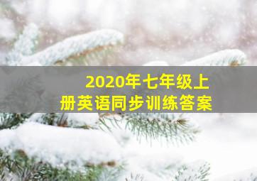 2020年七年级上册英语同步训练答案