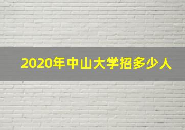 2020年中山大学招多少人