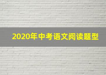 2020年中考语文阅读题型