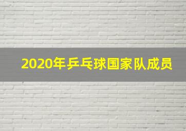 2020年乒乓球国家队成员