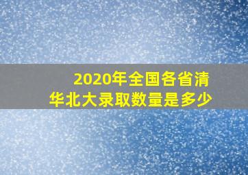 2020年全国各省清华北大录取数量是多少