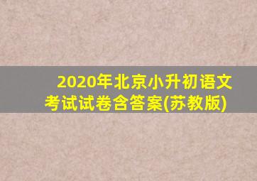 2020年北京小升初语文考试试卷含答案(苏教版)