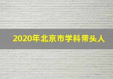 2020年北京市学科带头人