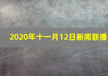 2020年十一月12日新闻联播