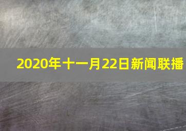 2020年十一月22日新闻联播