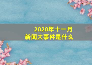 2020年十一月新闻大事件是什么