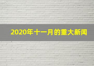 2020年十一月的重大新闻