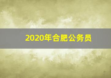 2020年合肥公务员