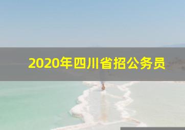 2020年四川省招公务员