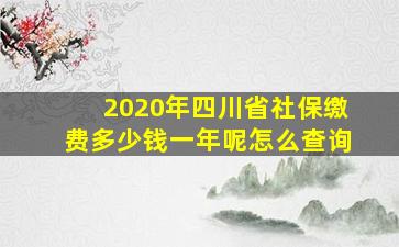 2020年四川省社保缴费多少钱一年呢怎么查询