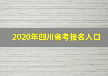 2020年四川省考报名入口