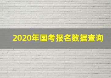 2020年国考报名数据查询