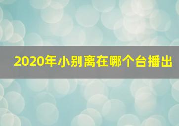 2020年小别离在哪个台播出