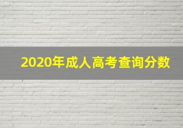 2020年成人高考查询分数