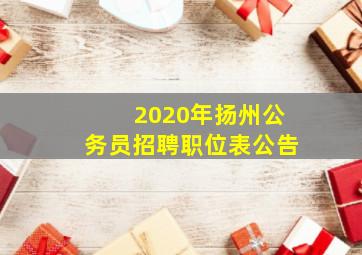 2020年扬州公务员招聘职位表公告