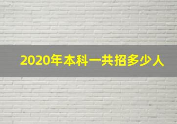 2020年本科一共招多少人