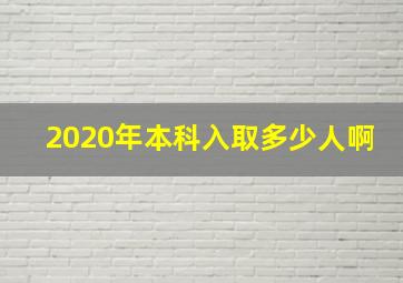 2020年本科入取多少人啊