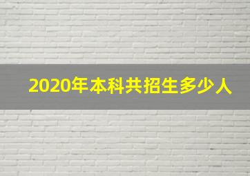 2020年本科共招生多少人