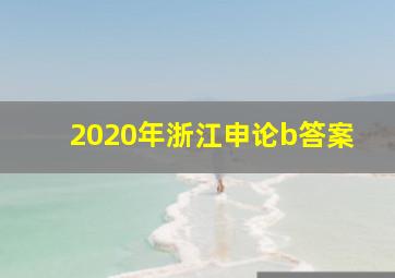 2020年浙江申论b答案