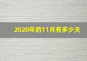 2020年的11月有多少天