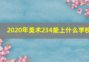 2020年美术234能上什么学校