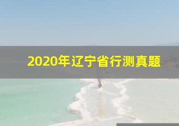 2020年辽宁省行测真题