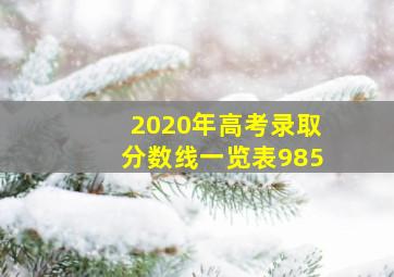 2020年高考录取分数线一览表985