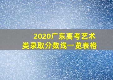 2020广东高考艺术类录取分数线一览表格