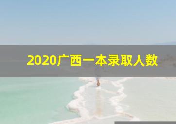 2020广西一本录取人数