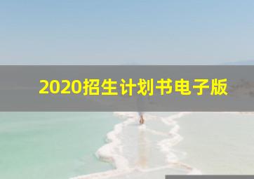 2020招生计划书电子版