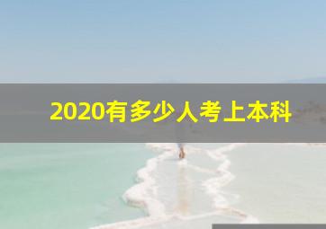 2020有多少人考上本科