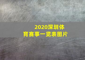 2020深圳体育赛事一览表图片