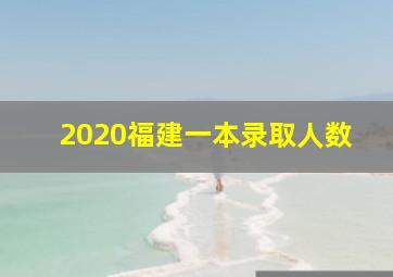 2020福建一本录取人数