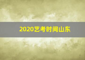 2020艺考时间山东