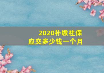 2020补缴社保应交多少钱一个月