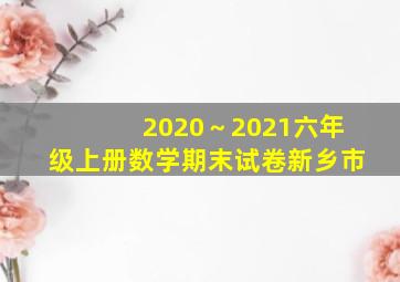 2020～2021六年级上册数学期末试卷新乡市