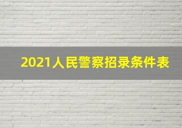 2021人民警察招录条件表