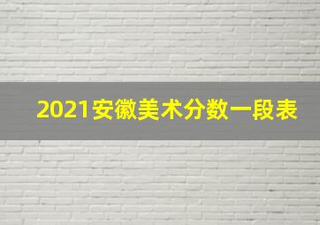 2021安徽美术分数一段表