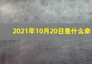 2021年10月20日是什么命