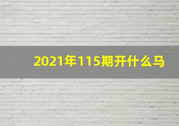 2021年115期开什么马