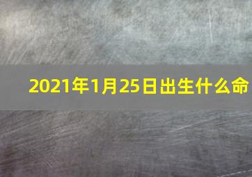 2021年1月25日出生什么命