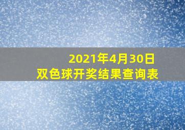 2021年4月30日双色球开奖结果查询表