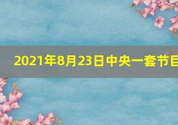 2021年8月23日中央一套节目