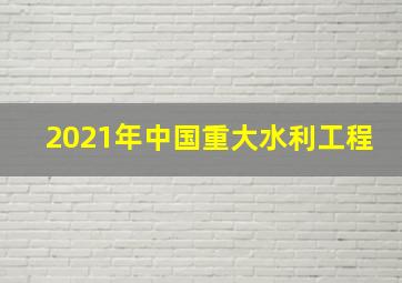 2021年中国重大水利工程