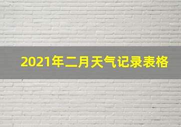 2021年二月天气记录表格