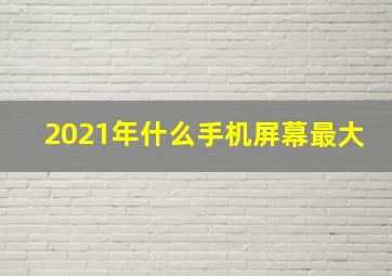 2021年什么手机屏幕最大