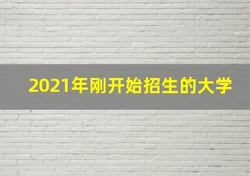 2021年刚开始招生的大学