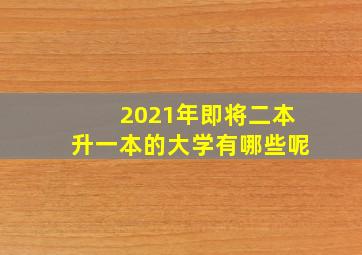 2021年即将二本升一本的大学有哪些呢