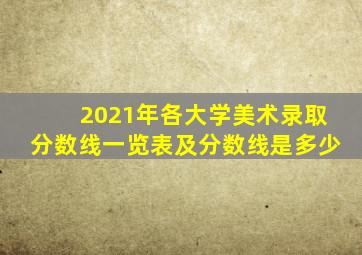 2021年各大学美术录取分数线一览表及分数线是多少